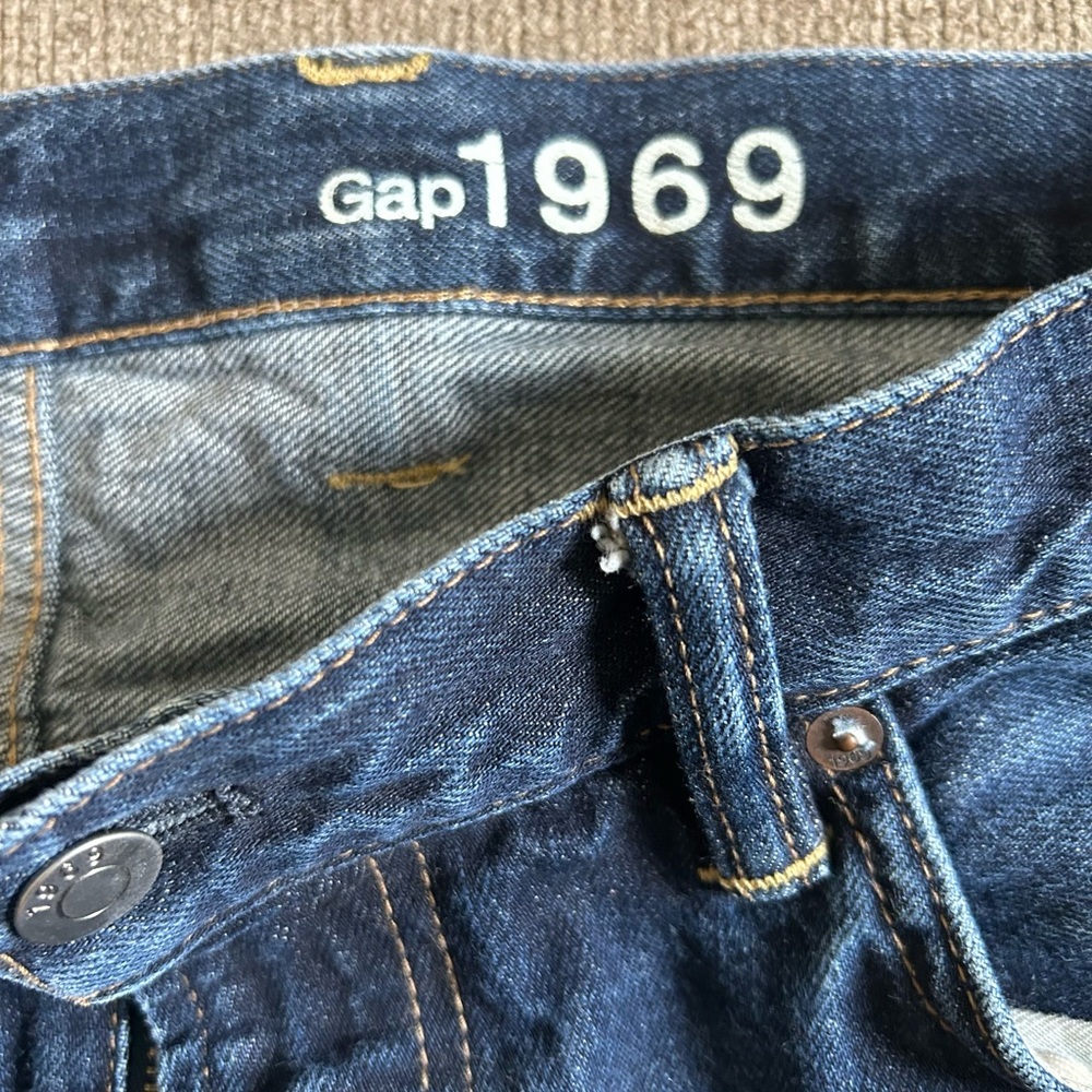 Men’s GAP 1969 Dark Wash Denim Straight Jeans 36x30 2000’s